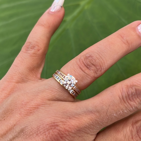 14k Yellow gold Engagement Ring & Wedding 2pc - Picture 12 of 14